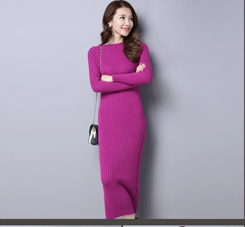 winter sweater dress long pure color Women Dresses pink red Elegant soft Knitted Sweater Dress Bodycon Slim Midi Vestidos winter sweater dress long pure color Women Dresses pink red Elegant soft Knitted Sweater Dress Bodycon Slim Midi Vestidos