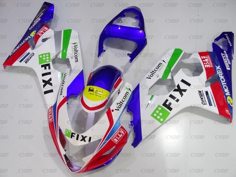 GSXR 600 2004 комплекты обтекателей GSX R 750 2004-2005 K4 Белый Синий FIXI Пластиковые обтекатели для Suzuki GSXR750 05 обтекатель