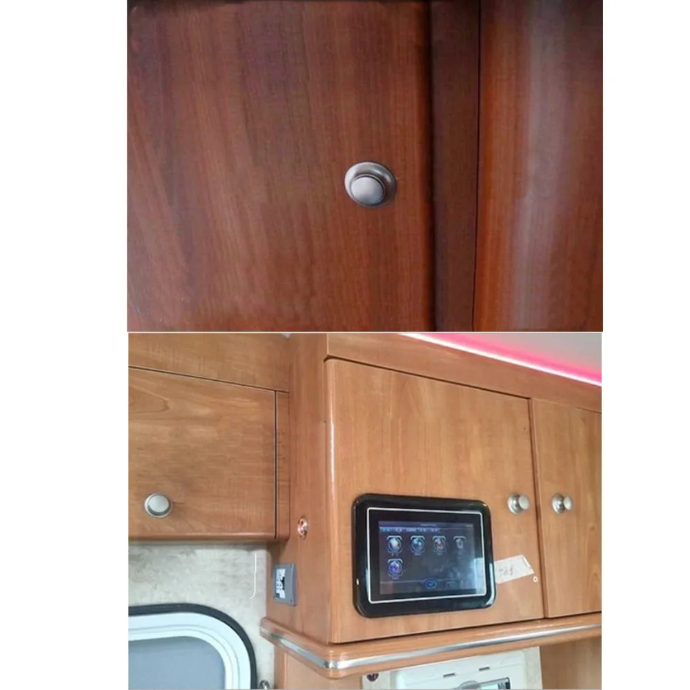 Encell Set of 5 Push Button Catch Cupboard Door Knob Latch Lock for RV Camper Motor Home Caravan