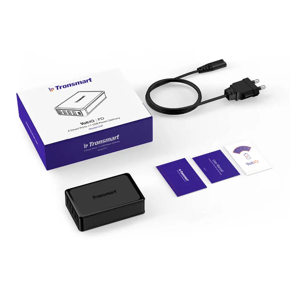 Tronsmart 5 портов USB PD зарядное устройство U5P быстрое зарядное устройство 60 Вт USB-C питания быстрое зарядное устройство для samsung Galaxy S9, S9 Plus, iphone x