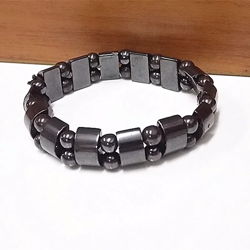 Черный гематитовый браслет для похудения, магнитотерапия, винтажный геометрический браслет для йоги, голограмма, браслеты для унисекс