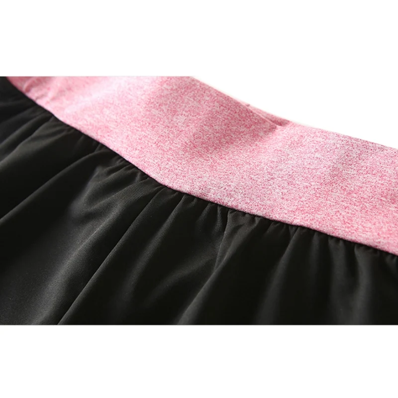 Для женщин анти-опорожняется поддельные 2 шт шорты быстрое высыхание эластичные Высокая Талия Рубашки домашние Фитнес женские короткие