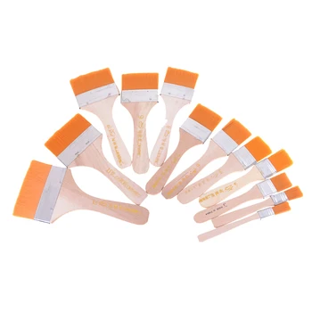 

2Pcs/lot Long Wood Handle Nylon Scrubbing Paintbrush Professionals Paint Brushes Set hand tools