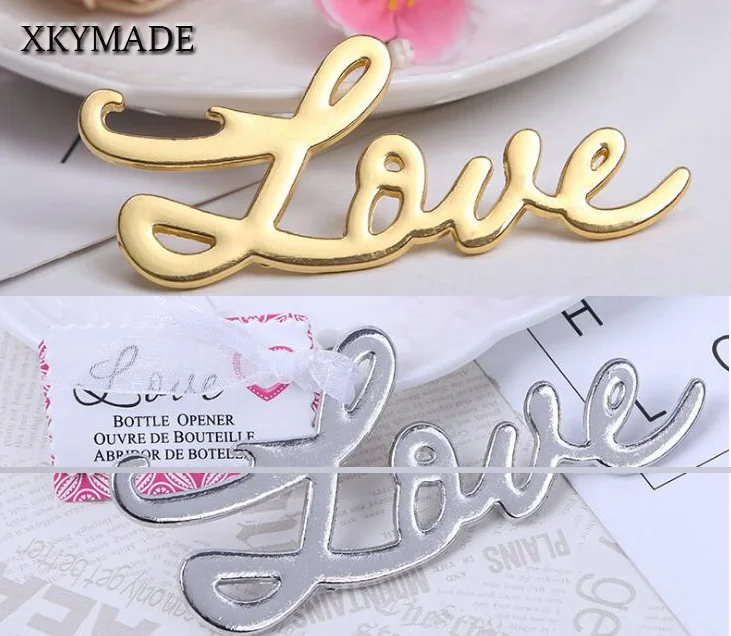 

Silver Gold Love Bottle Opener For The Wedding Party Favors Metal Vintage Wedding Gifts For Guests Card