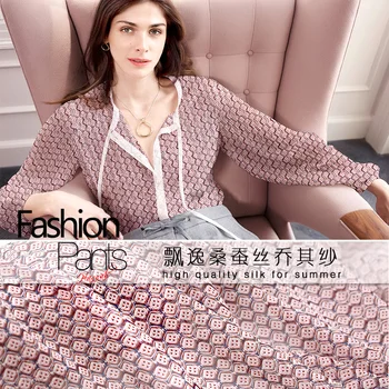 

The new printing elegant silk georgette fabric breathable silk fabric for dress natural silk fabric wholesale silk cloth