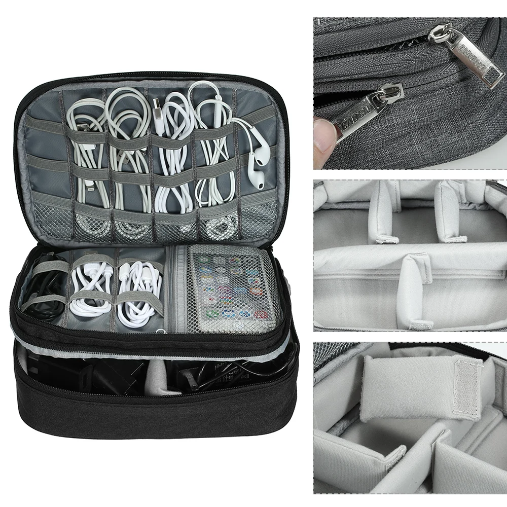 

Portable Travel Makeup Bag Case Waterproof Toiletry Cosmetics Earphone USB Cable Bag Organizer Electronics Camera Bag