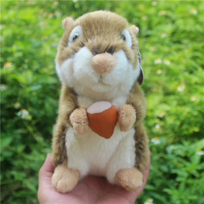 lovely simulation animal chipmunk plush doll mini animals Golden squirrel toy pet animal for baby gift 18cm DY50187(3)