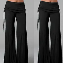 Модные популярные женские повседневные длинные штаны, широкие длинные богемные свободные брюки палаццо, стильные женские свободные штаны