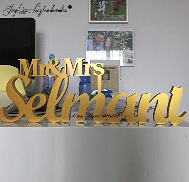 Custom whit gift letter Mr and Mrs LAST NAME Wedding Sign &amp Last Name Table Decor 6&quot tall|mr mrs sign|mr mrsmr mr |