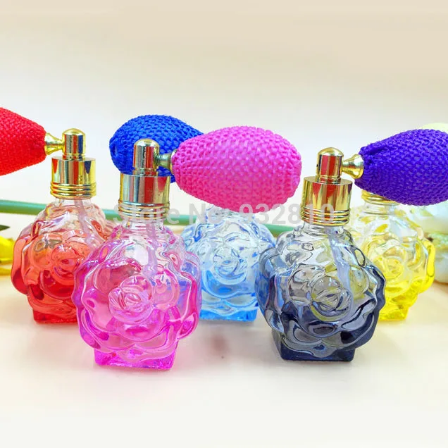 Многоразовый стеклянный флакон для духов 10 мл цветная Роза газовый насос