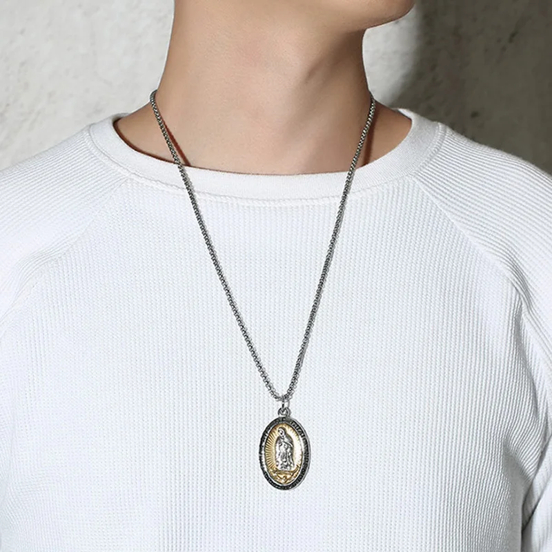 Ожерелье с кулоном Богородицы Гуадалупе 24 дюйма|necklace lady|ladies necklaceladies jewelry |