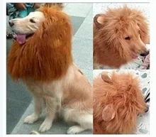 Fashion Dog Big Pets Wig Collar Funny Lion Pet Costume Cosplay Lion Mane Wig Cats Hairpiece Fake Lion Mane FreeShipping