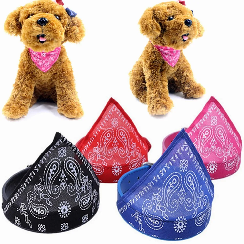 

Adjustable Dog Bandana Leather Printed Soft Collar For Dog Pet Supplies Cat Dog Scarf Collar For Chihuahua Puppy Pet Neckerchief