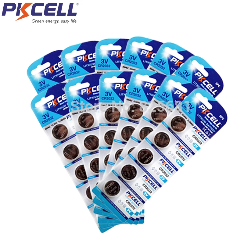 

60Pcs 12Cards 2032 CR2032 DL2032 Cr 2032 3V 210mAh Lithium Button Coin Battery For Watch Toy