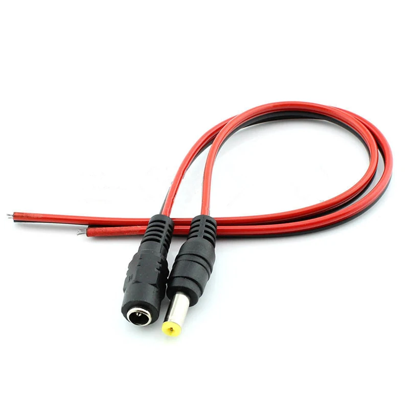 

12V Wire 5.5x2.1mm Male + Female DC Power Socket Jack Plug Connector Cable
