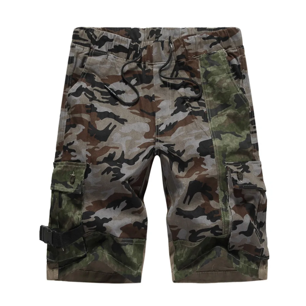 Feitong карго шорты мужские летние повседневные свободные камуфляжные с принтом пэчворк эластичный пояс спортивные шорты мужские