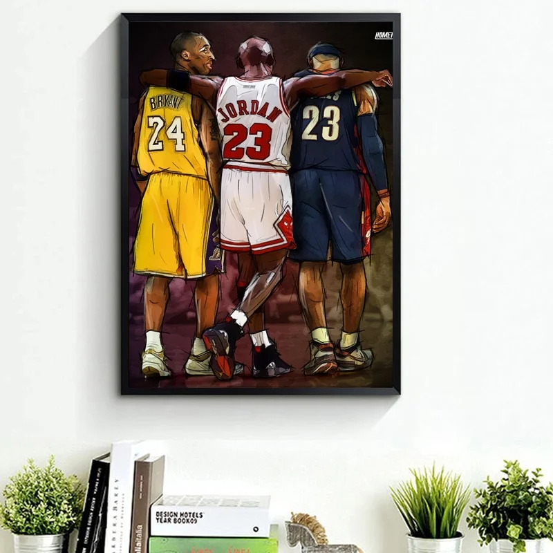 michael jordan kobe bryant lebron james painting