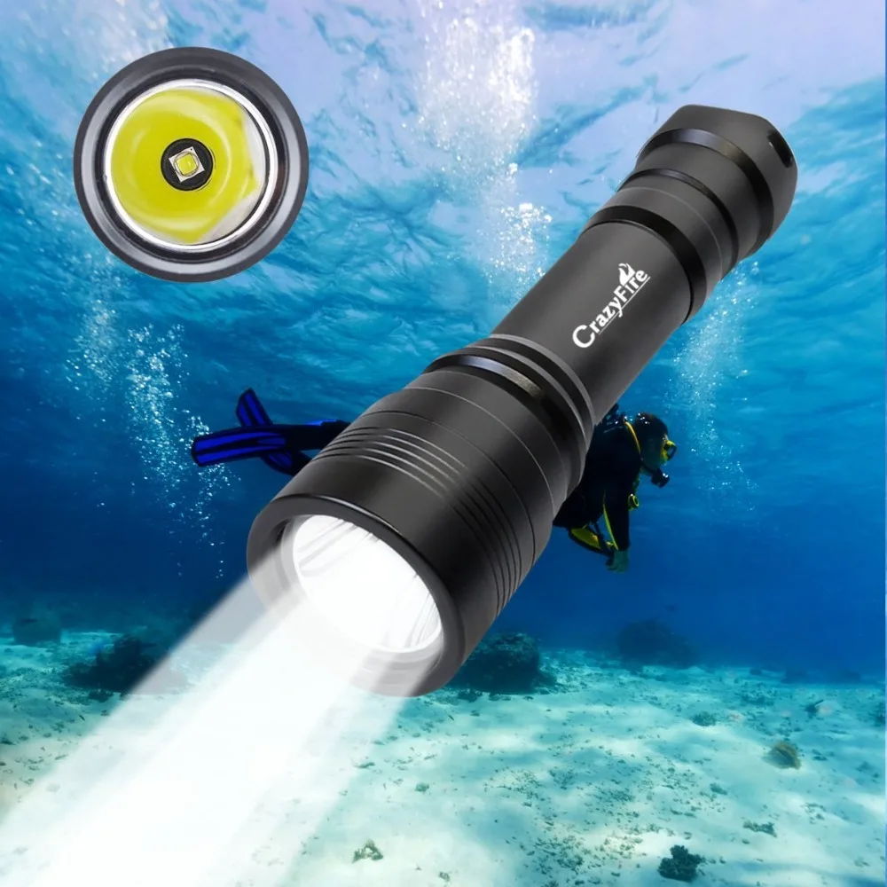 CrazyFire Diving Flashlight High/Middle/Low Modes Scuba Diving