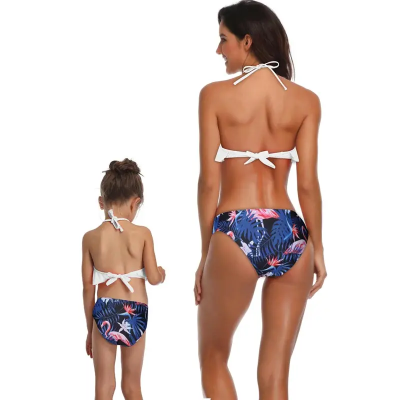 Мать и дочка Купальники mommy and me купальник семья сот ветствующие одежда с высокой