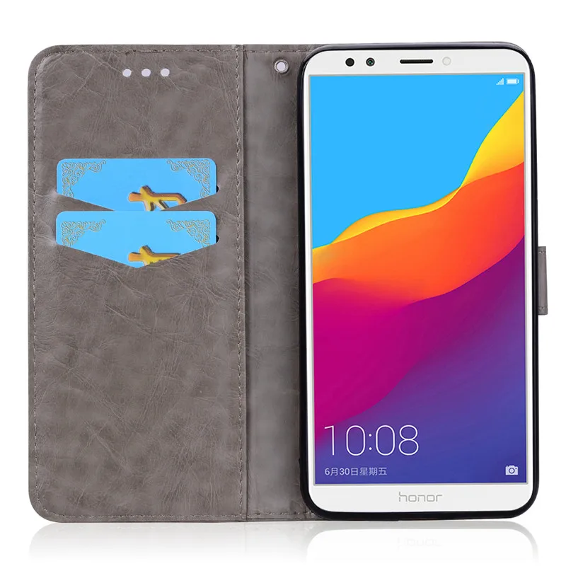 Чехол для huawei Honor 7C Pro 5,99, мягкий силиконовый чехол-подставка для карт, кожаный чехол для Honor 7C 5,7, AUM-L41, флип-чехол