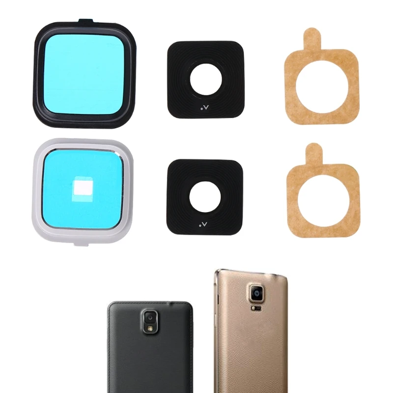 

1 Set Rear Camera Lens Glass Cover + Frame + Sticker For Samsung Galaxy Note 4