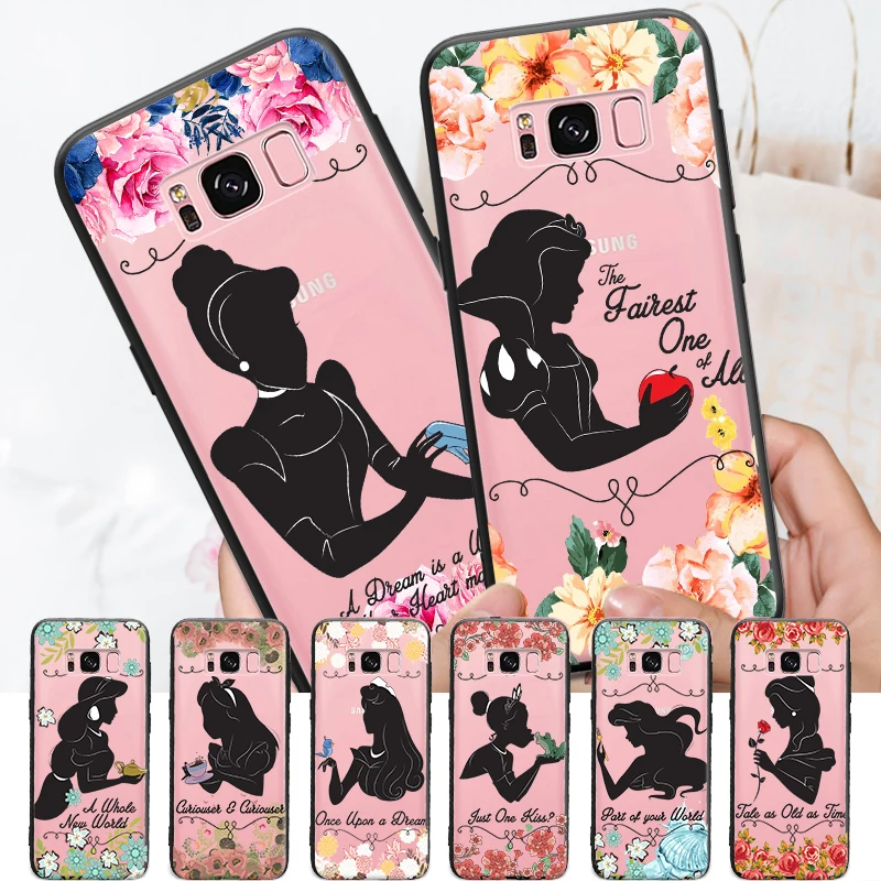 

Princess Shadow Pattern Cover For Samsung Galaxy S6 S7 Edge S8 S9 Plus Note 3 4 5 8 9 Hard Phone Case Bumper