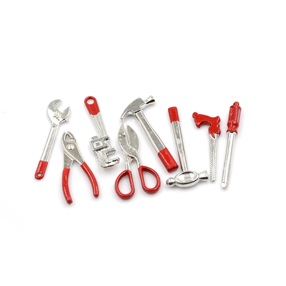 

HOT 1:12 Scale 8pcs Metal Hand Tool Set Dolls House Miniature Accessory Kids Toy Craft Ornament