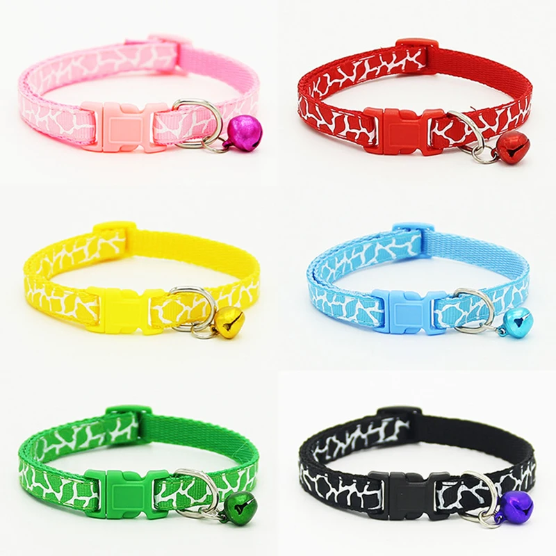 6 Colors New Arrival Fashion Nylon Small Dog Collars With Bells Pet