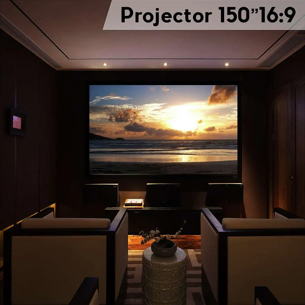 

NEW 150 Inch Portable Projector Screen 16:9 Plastic Screen For Projector Home Theater Travel LED DLP Proyector