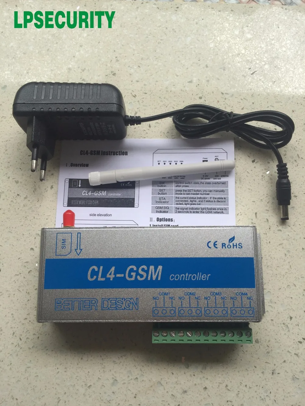 GSM приемник и переключатель для открывания ворот 4 Реле Выход GSM гаражные ворота CL4-GSM GSM переключатель SMS контроллер