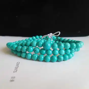 

BRO832 Buddhist 108 Prayer Beads Malas from Tibet Natural Enhanced Turquoises Meditation Prayer Rosary 6mm