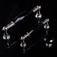 Top quality modern fashion deluxe k9 black crystal watch tv table wine cabinet handles silver chrome