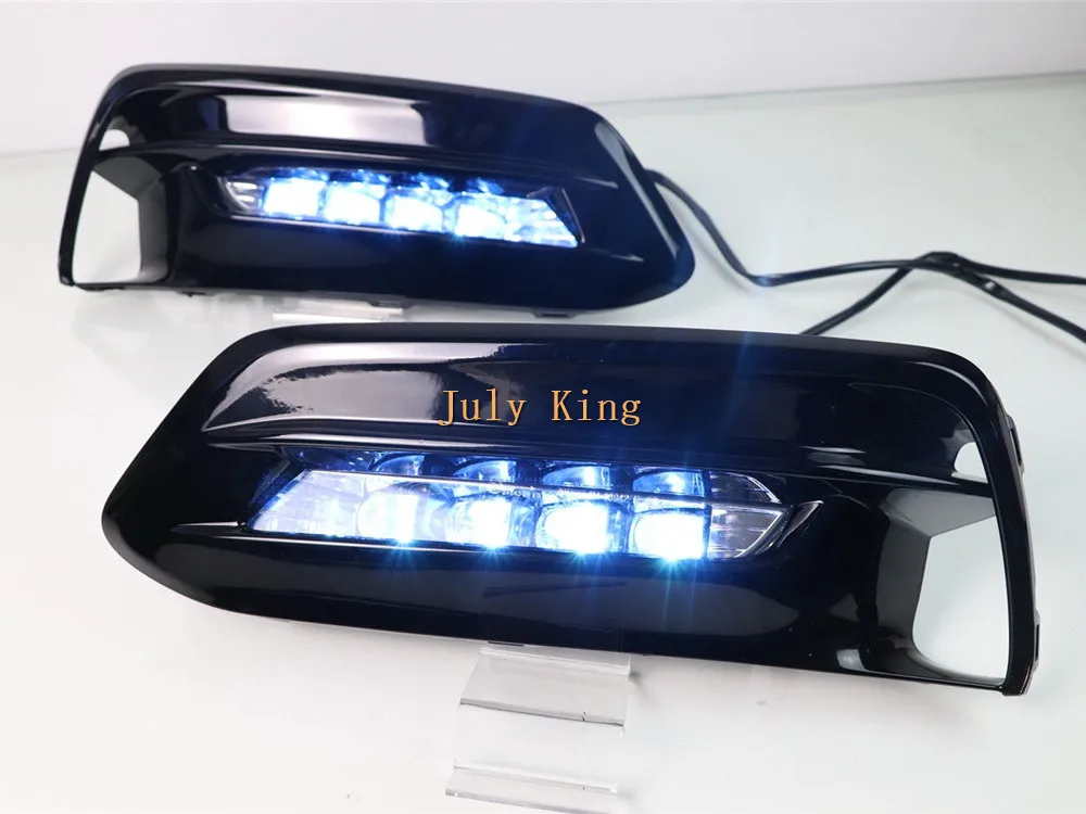 July King светодиодный дневные ходовые огни чехол для Honda Accord 10th-19, Белый DRL+ синий ночной DRL+ стример желтые поворотники