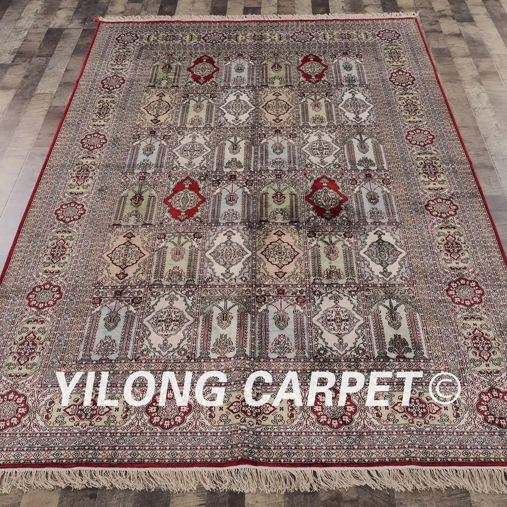YILONG 6'x9' кашмир ковры vantage изысканный четыре сезона ручной работы турецкий Шелковый коврик(YHW80B6x9