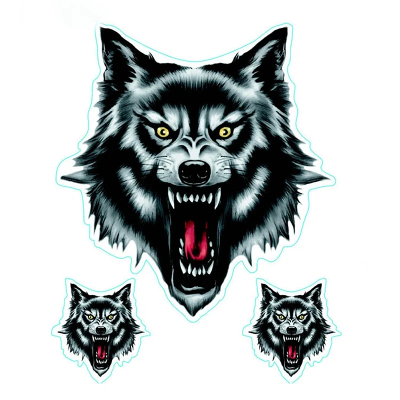 

Wolf Head Decals Skull Head Fire Flame Funny Self-adhesive Sticker For Motorcycle Car Door Stickers Truck Helmet Decor