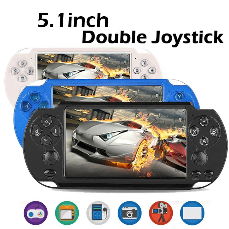 

X9-S 5.1inch HD Screen Dual Joystick Handheld Game Player TV OutPut MP3 Movie Camera Multimedia Video Retro Mini Game Console
