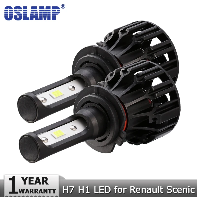 

Oslamp COB Chip 72W/set H7/Low Beam H1/High Beam Auto LED Headlight Bulbs 8000LM 12V 6500k LED Head Car Light for Renault Scenic