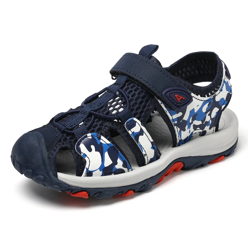 

SKHEK Boys Sandals Shoes Children Kids Shoes Boy Girl Closed Toe Summer Beach Sandals Shoes Black Blue Pink 27-38