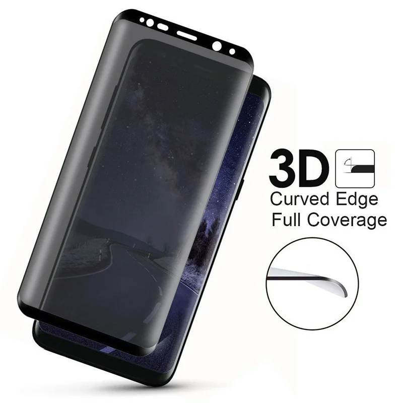 3D Curved Privacy Full Tempered Glass For Samsung Galaxy S8 S9 S10 Note 8 9 10 Plus S10e S7 edge Anti Spy Peep Screen Protector