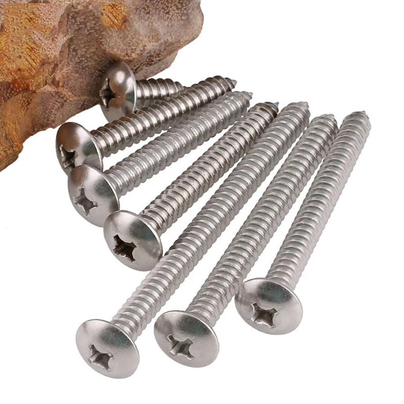 

M5 JISB1122T 304 Stainless Steel Cross Head Flat Self-tapping Screws M5*10/12/16/20/25-80mm
