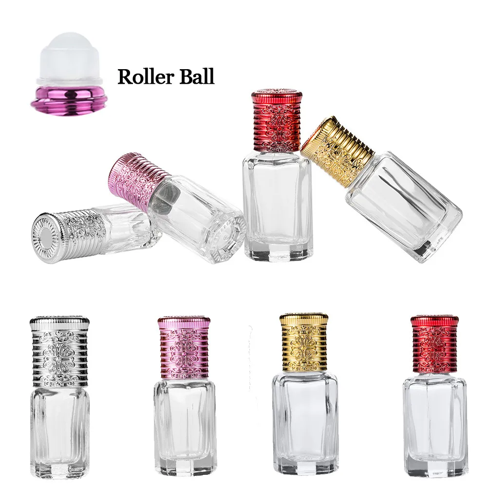 

High Quality 3ml Mini Empty Glass Bottle Essential Oil Perfume Roller Ball Refillable