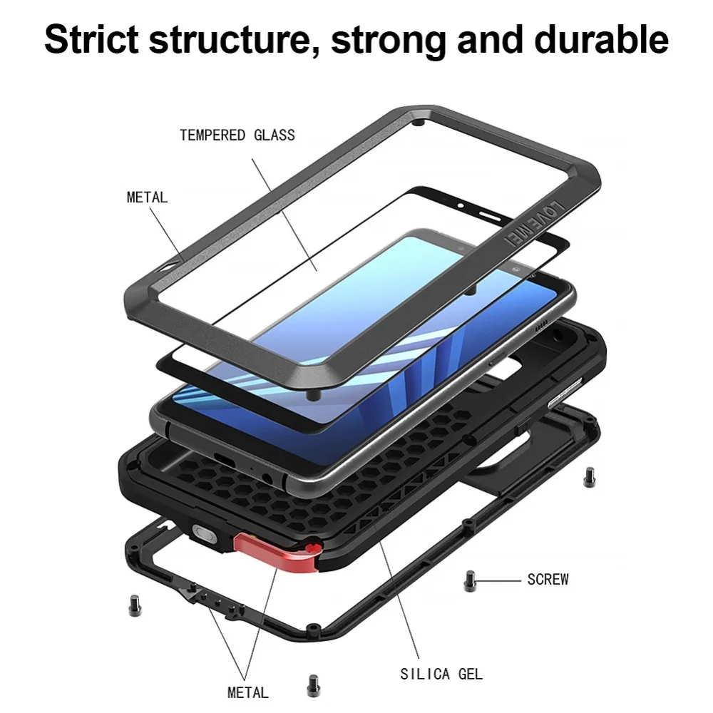 Feitenn сверхпрочный защитный чехол для телефона для samsung A8 Броня Металл закаленное стекло телефон силиконовый бампер анти шок Алюминиевый Чехол