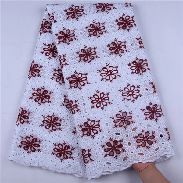 Pure Cotton African Dry Lace Fabric With Stones High Quality Nigerian Lace Fabric Swiss Voile Lace In Switzerland In Party A1654 - Цвет: As picture