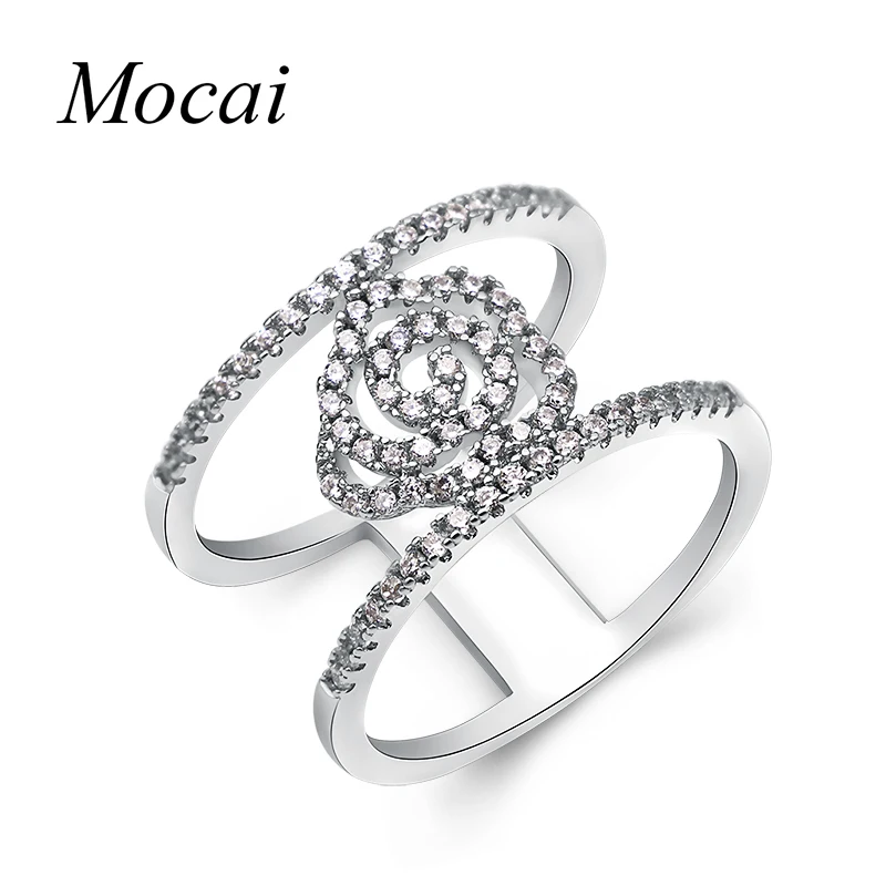 Mochai New Brand Design Gold AAA Cubic Zirconia Pave Setting Hollow Camellia Rings For Women bijoux femme ZK30 | Украшения и