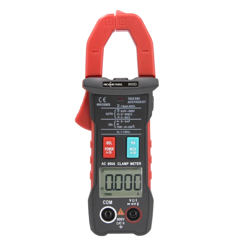 

RM900D Clamp Meter Intelligent Inrush Current 4000 counts Capacitance Air conditioning repair Voltage Current NCV Resistance