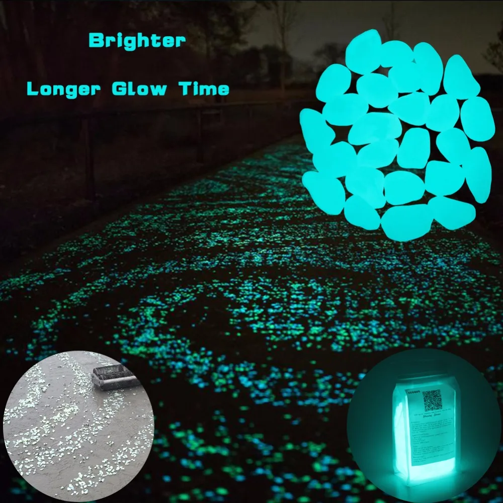 50 Pcs Glow in the Dark Garden Pebbles Glow Stones Rocks for Walkways