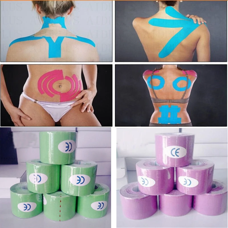

5cm x 5m Sports Kinesiology Taping Kinesiology Roll Cotton Elastic Adhesive Muscle Bandage Strain Injury Support Muscle stickers