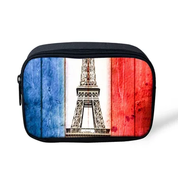 

THINK Women Cosmetic Bag Custom Eiffel Tower Printed Kids Pen Pouch for Child School Supplies Pencil Case for Girls Boys Gifts