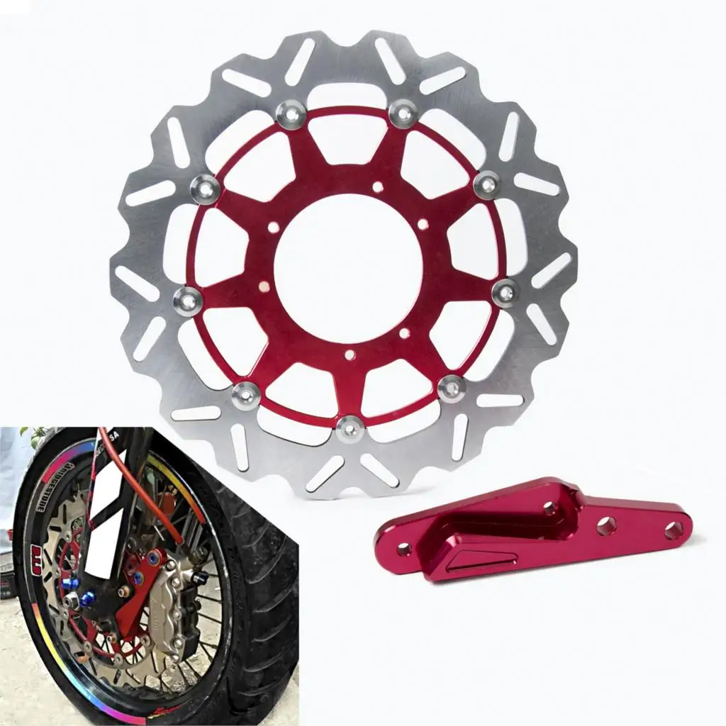 Motorcycle 320mm Front Brake Disc Rotor with 4 Pot Caliper Adapter
