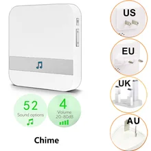 Для Anytek B30 B60 eken V5 V6 V7 дверной звонок Chime AC 110-220 В умный Внутренний дверной звонок беспроводной WiFi US EU UK AU Plug XSH app Chime